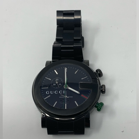 GUCCI G Chrono Black Guilloche Dial Men's Watch - Picture 5 of 13